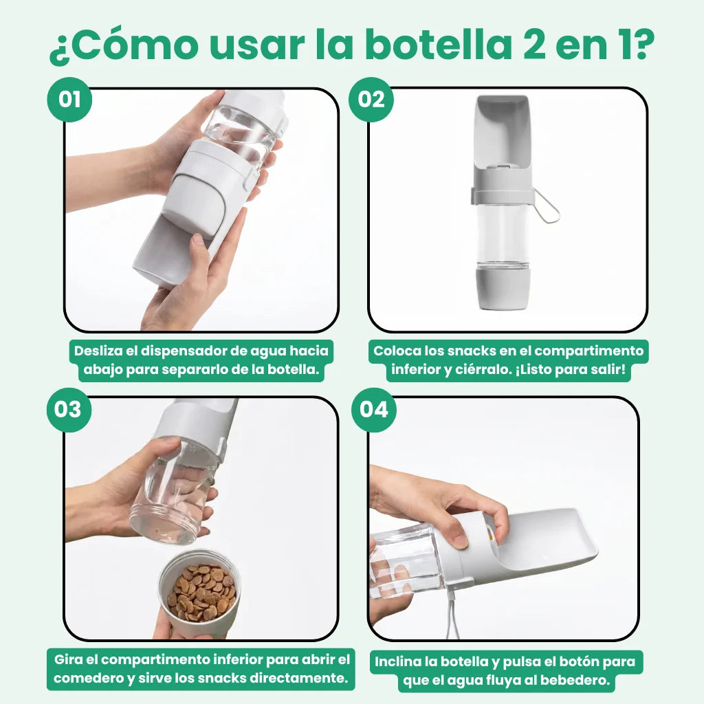 Trotón™ Botella 2 en 1 para Perros